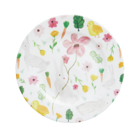 White Easter Print Melamine Side Plate By Rice DK